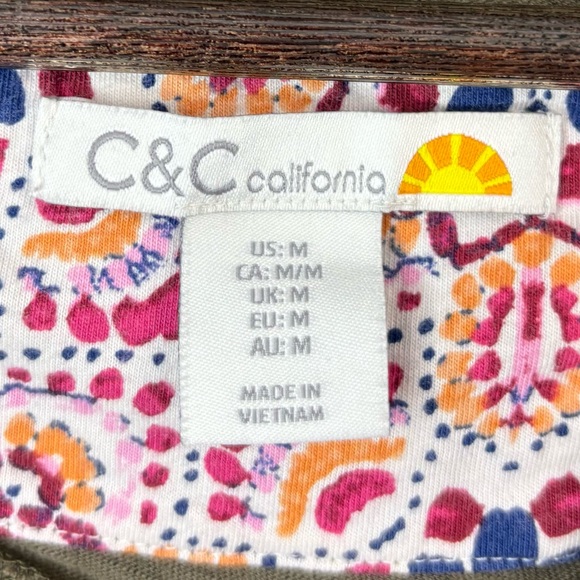 C&C California M Minimalist Olive Cotton Maxi Dress - Picture 6 of 7